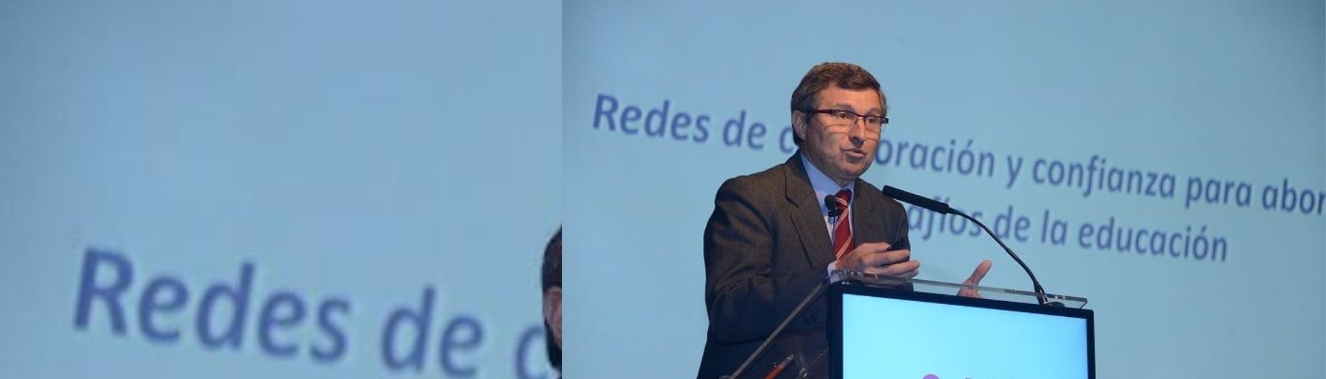Fotografia de Jordi Longás durante una conferencia de la red de escuelas líderes. Crédito: Educar Chile.