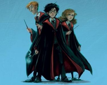 Ilustración de Ron, Harry Potter y Hermione