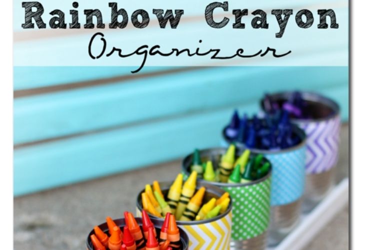 Orden de crayones como el arcoiris