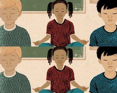 Ilustraciones niños meditando
