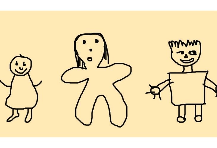Dibujos de niños sobre el cuerpo humano.