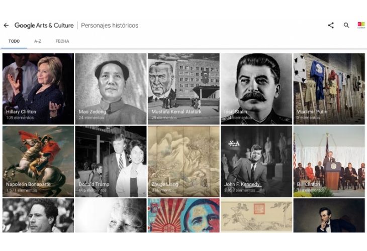 Google arts y Culture, personajes históricos