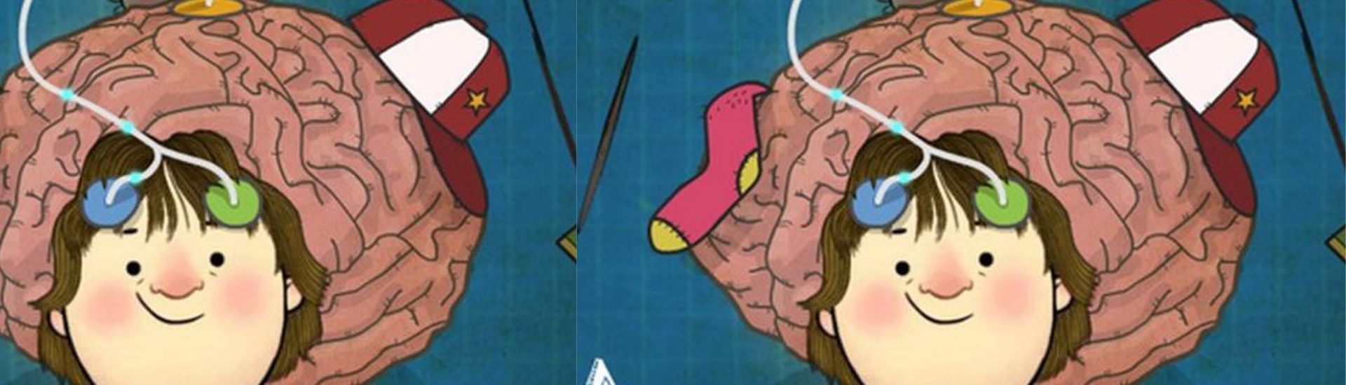 Ilustración del cerebro de un niño-a y como aprende