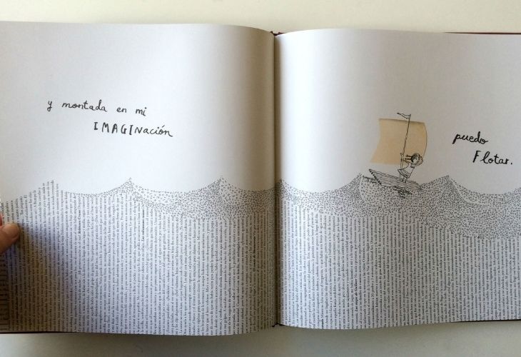Páginas del libro _Una niña hecha de libros_