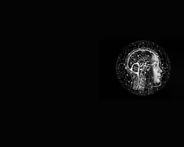 Imagen del rostro de una mujer, mirando a la izquierda. Del lado derecho, se le ve un cerebro ilustrados, llenos de líneas e interacciones, en alusión a la neuromotricidad estimulada en el método bapne.
